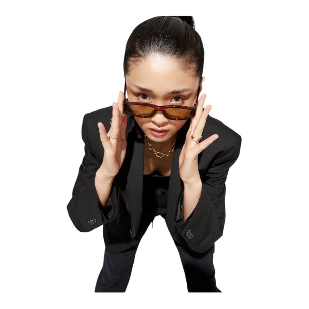 SZADE NIB Melba Sustainable On Trend Squared Off New Spice/Caper Sunglasses - Picture 14 of 14